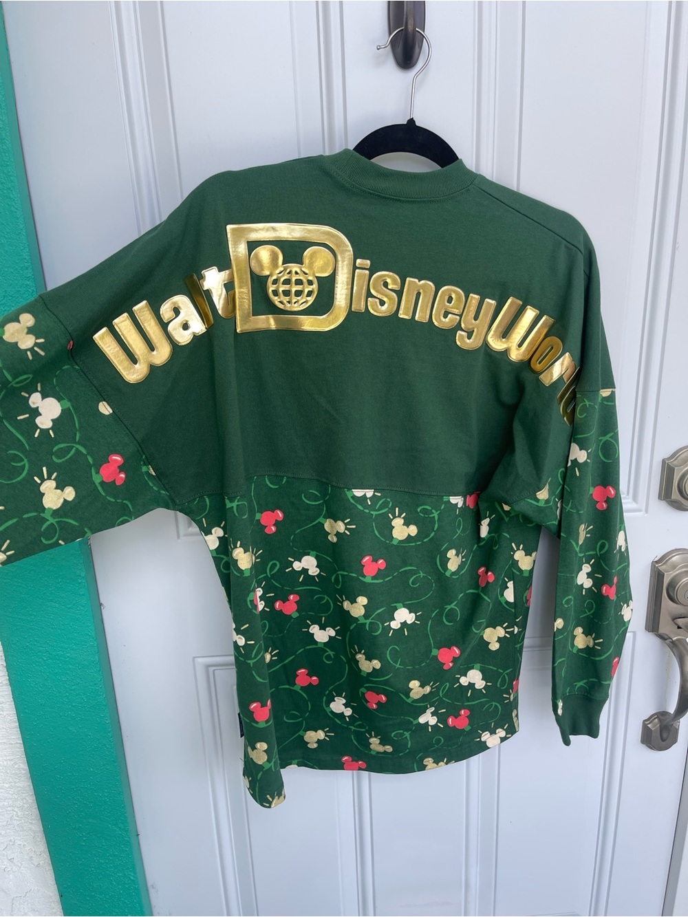 Disney Parks Walt Disney World Mickey Mouse Icon Holiday Lights Spirit Jersey XS - Picture 2 of 6